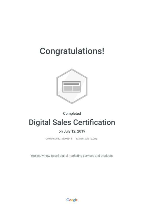 Digital Sales Certification